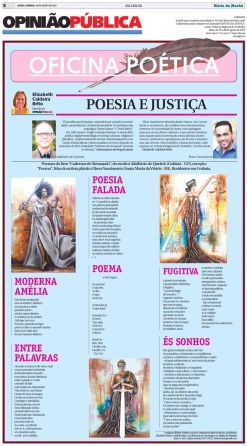 Oficina Poética #181, de Elizabeth Caldeira Brito, Diário da Manhã, 16-AGO-15.